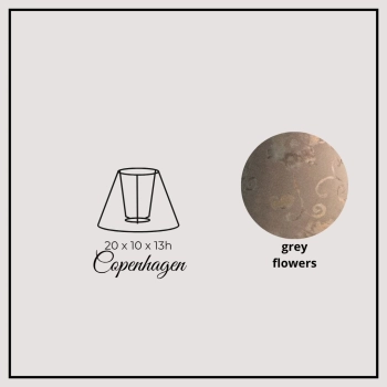 Copenhagen 20cm grey flowers velvet